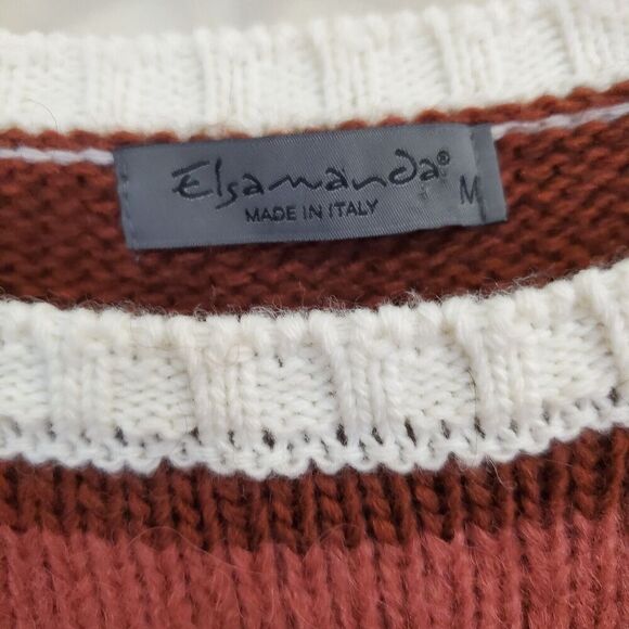 Elsamanda Italy Southwestern Desert Sweater wool alpaca blend lightweight size M - Picture 3 of 6